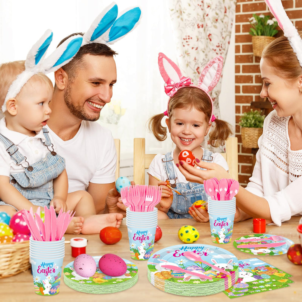 Jremreo Easter Day pink utensils for kid-friendly dining experiences