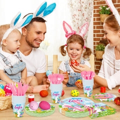 Jremreo Easter Day pink utensils for kid-friendly dining experiences