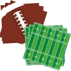 Jremreo football napkins with brown football design for tailgate cleanup