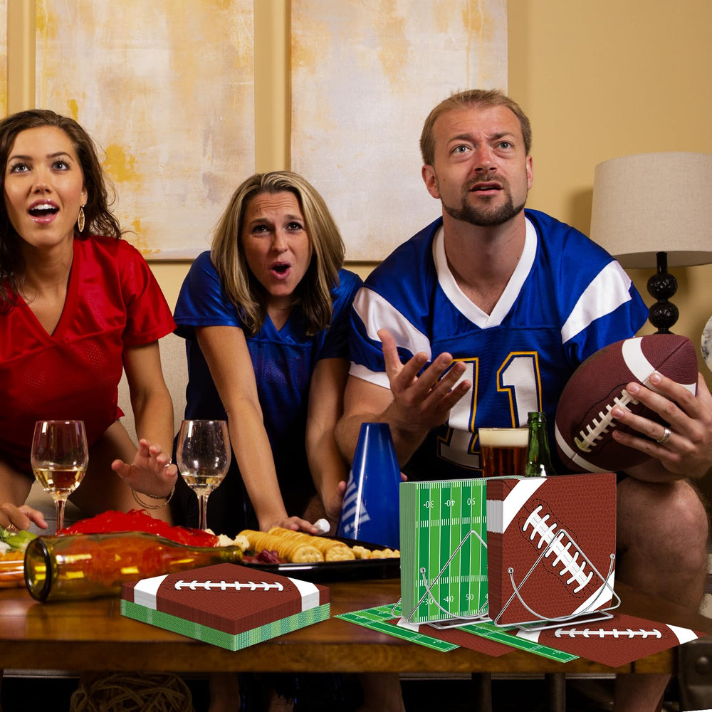 Jremreo football napkins displayed on table for festive sports gatherings