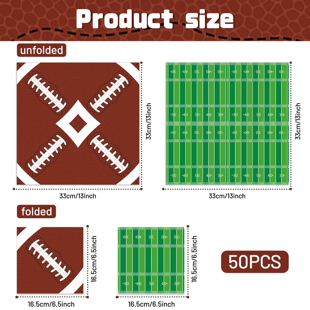 Jremreo napkins with green field design brighten game-day tables and absorb spills