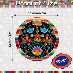 Jremreo 9-inch serape stripes plate adds vibrant color to Cinco de Mayo tables.
