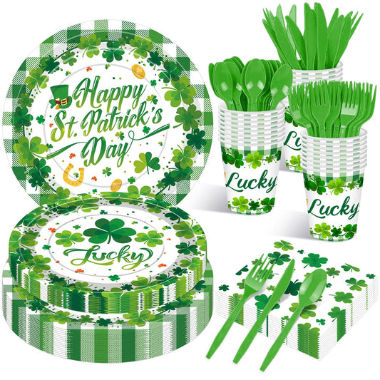 Jremreo St. Patrick's Day dinner plates 9-inch for sturdy party servings.
