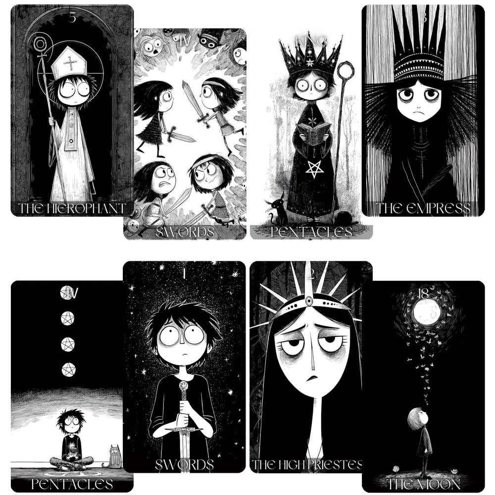 Jrskvaro Dark Whimsical Major Arcana illustrations offering bold scenes for beginners