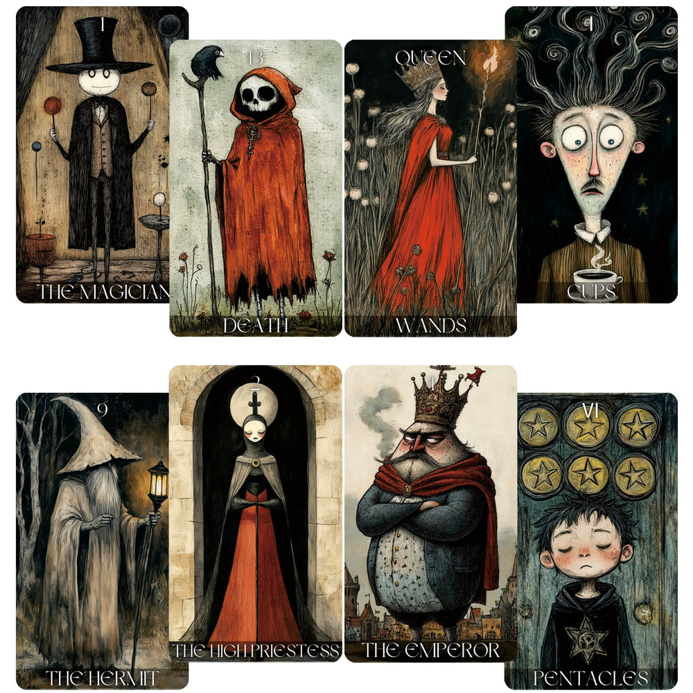 Jrskvaro Daydream Tarot deck front cover with surreal art for inspiring readings
