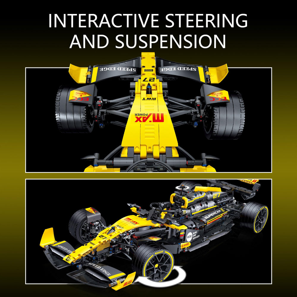 JSINMA Technic F1 RS20 engine pistons move, illustrating realistic six-cylinder power for play and study