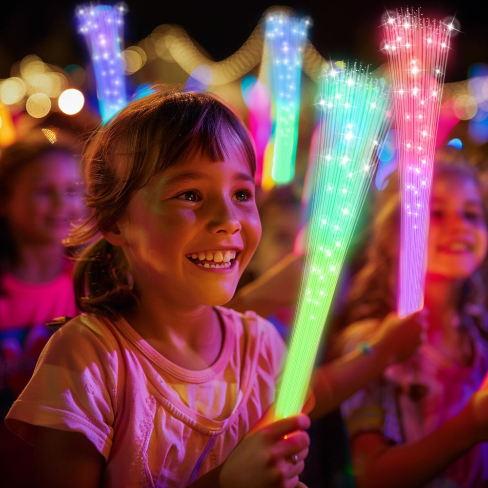 JSronms fiber optic wand with green handle glows for weddings