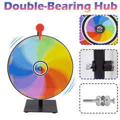 JstFrU prize wheel stand enables easy setup on any table.