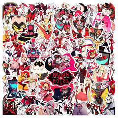 JSYAVG Hazbin Hotel stickers on a laptop for personalized style and durable protection.