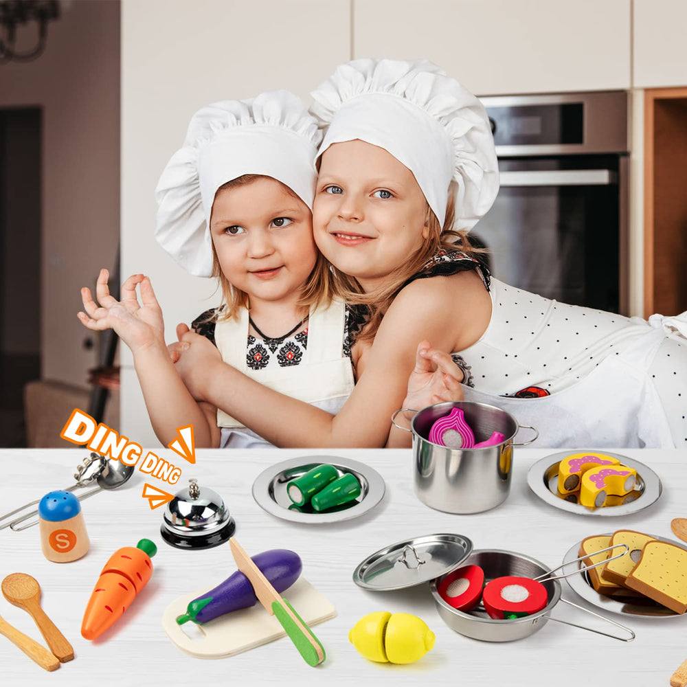 Juboury pretend play kitchen bell with tinkling sound enhances interactive cooking