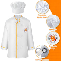 Juboury kids chef coat and hat for immersive role play