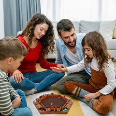 Juegoal family game night in action with kids and adults.