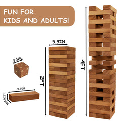 Juegoal giant tumble tower blocks closeup showing smooth edges for safe play.