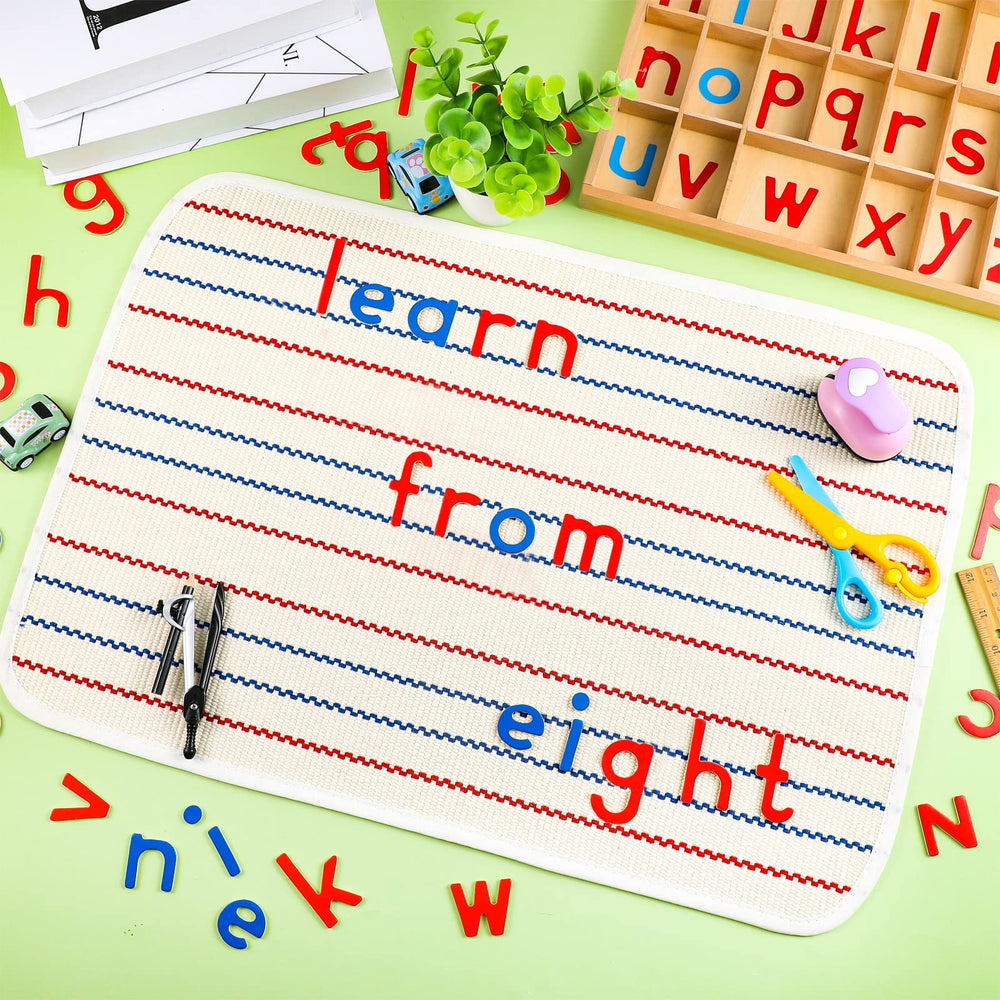 Compact wooden alphabet tray helps kids sort and classify letters