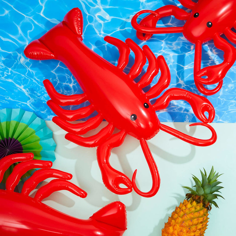 Juexica bright red lobster inflatables serve as fun filming props.