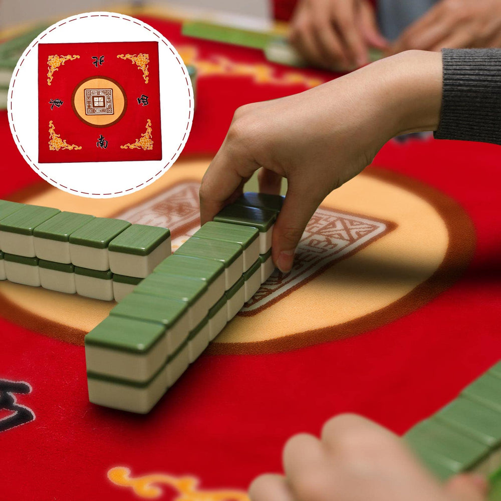 Juexica Mahjong Mat soft polyester fiber surface for smooth tile feel.
