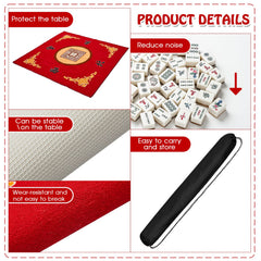 Juexica Mahjong Mat rubber bottom enhances grip during games.