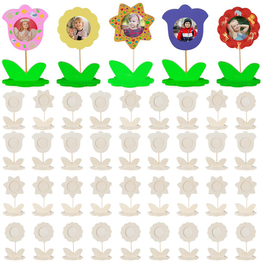Juexica wood flower frame ready for DIY art projects and personalization