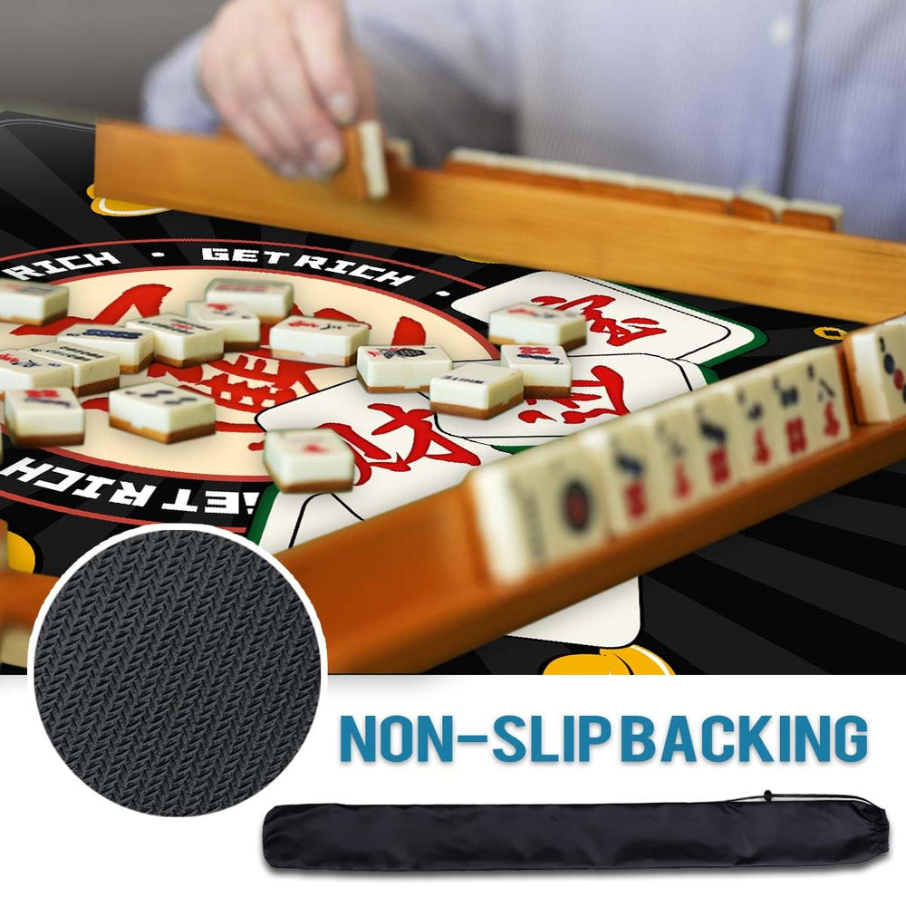 JUFORHQC Mahjong Mat soft polyester fabric resists wear and fading.