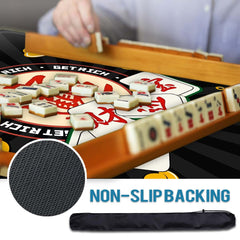 JUFORHQC Mahjong Mat soft polyester fabric resists wear and fading.