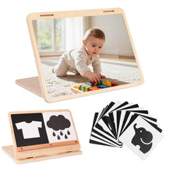 Juhg tummy time mirror large reflective surface for baby self-view during play.