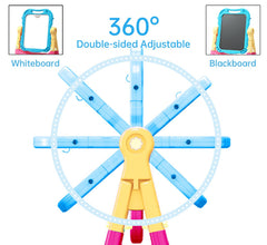 Juivin Art Easel Blue rounded edges ensure safe creative play.