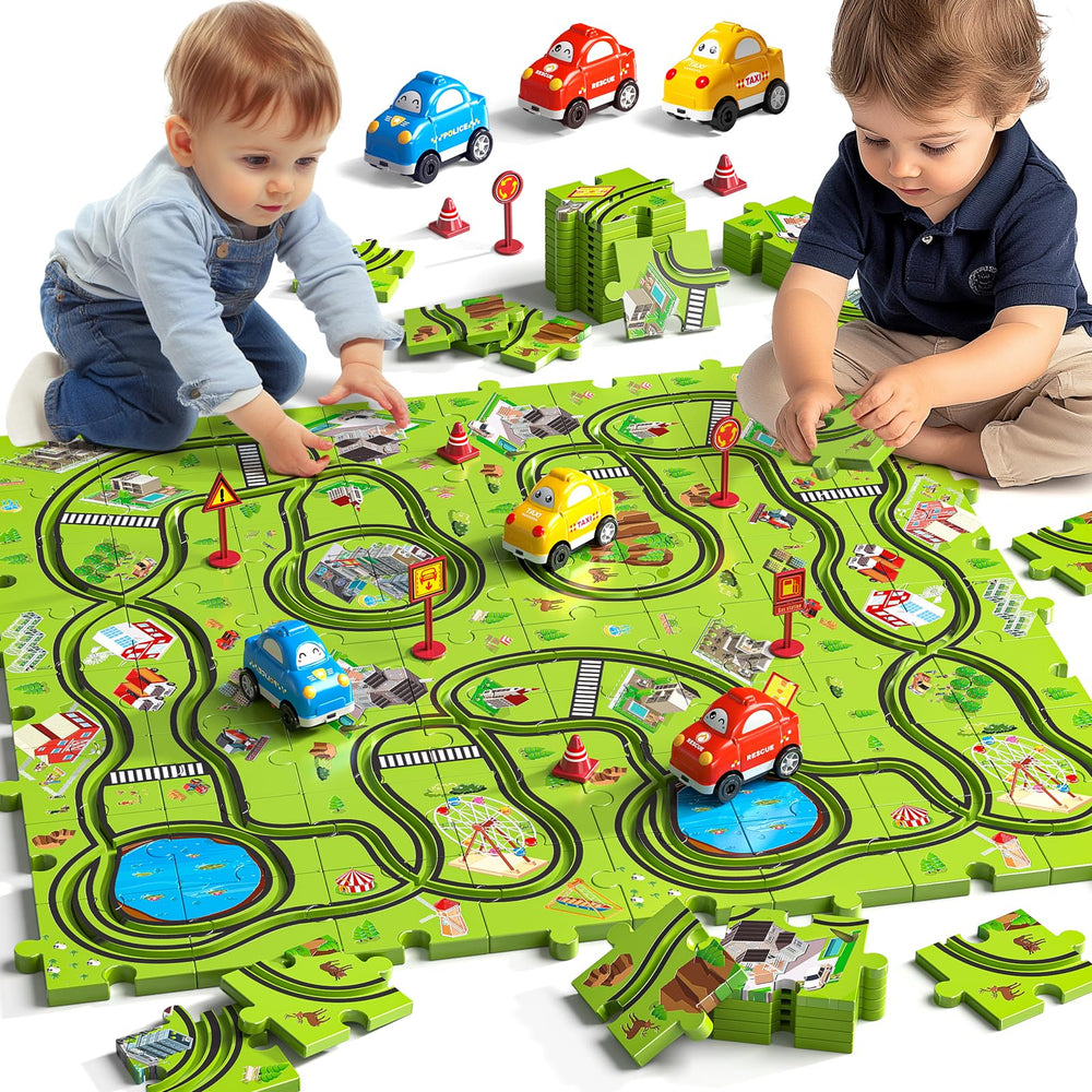 JUKUDAHU city-themed puzzle track for kids promoting imaginative play