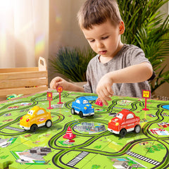JUKUDAHU sliding cars on the track encouraging hands-on play