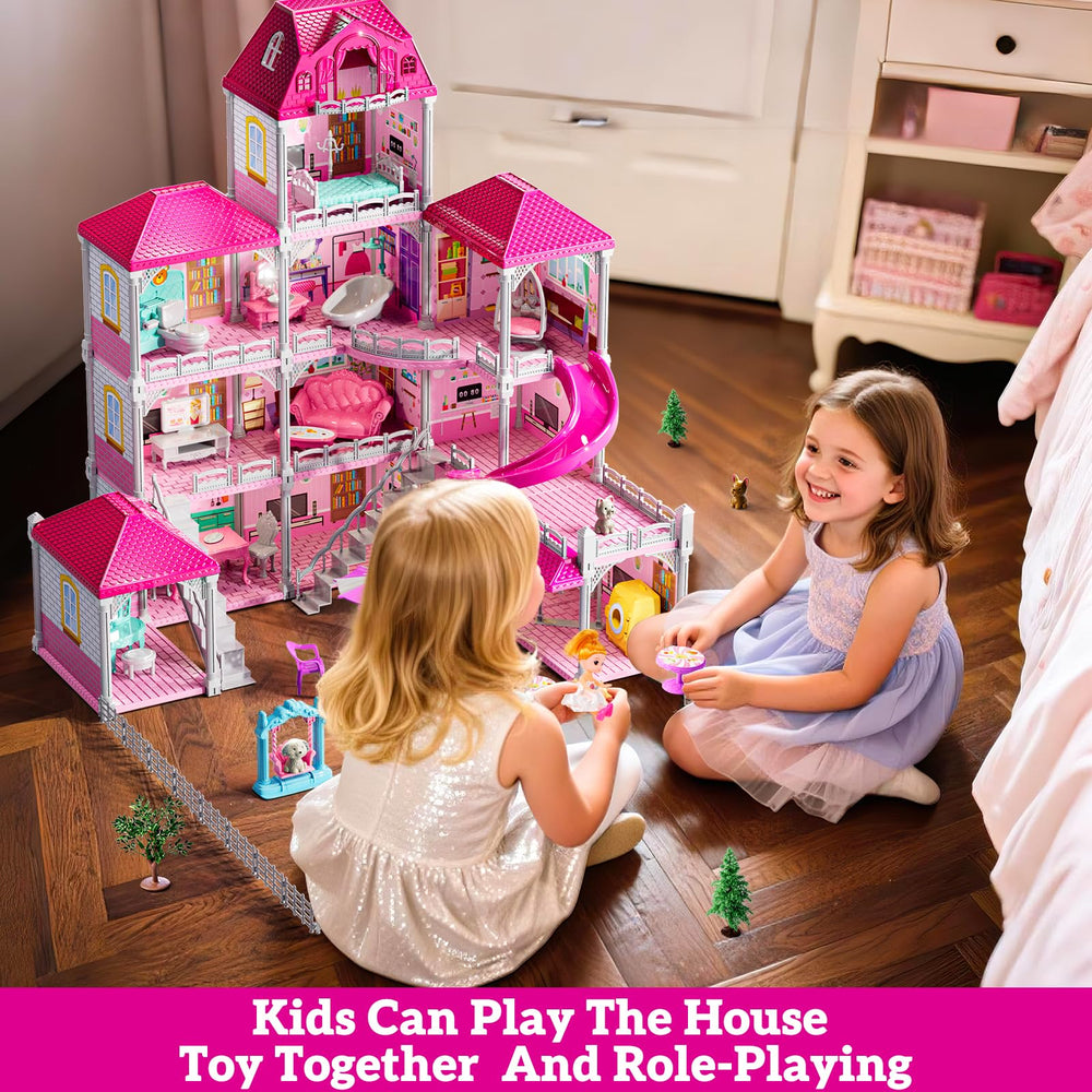 JUKUDAHU villa playset interior layout showing 12 rooms for storytelling