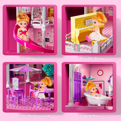 JUKUDAHU villa playset living and dining area details for realistic pretend meals
