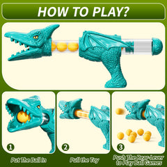 JUKUDAHU Dinosaur shooting toy moves automatically for dynamic play.