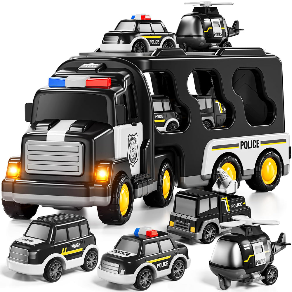JUKUDAHU Police Truck Toy transports mini vehicles for action-packed imaginative play