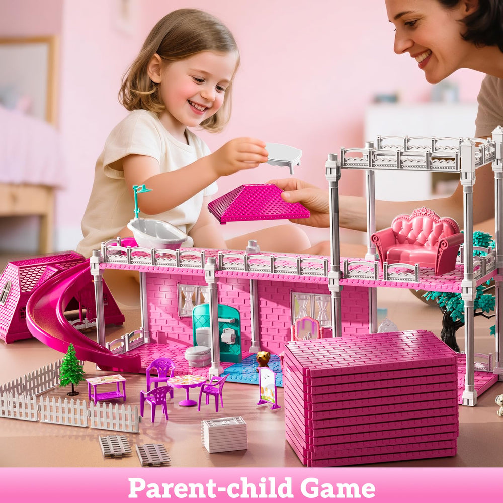 JUKUDAHU Villa Playset bedroom set provides personal corners for storytelling.