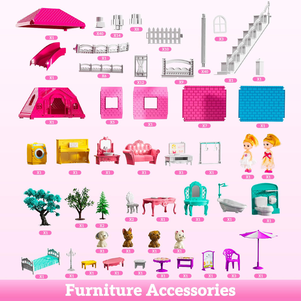 JUKUDAHU Villa Playset included dolls invite pairing and creative dialogue.