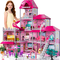 JUKUDAHU Villa Playset four-storey dollhouse invites imaginative storytelling and role-play