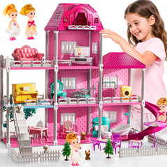 JUKUDAHU Villa Playset front view highlights imaginative play and room organization.