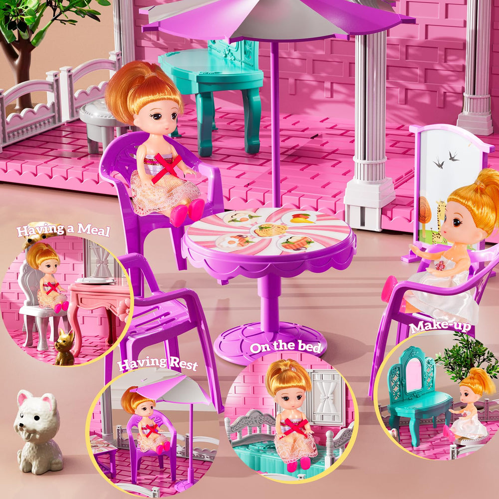 JUKUDAHU Villa Playset table and chairs provide versatile furniture for stories