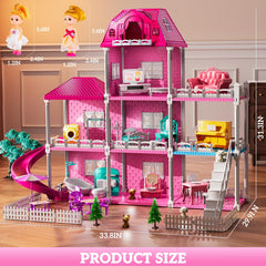 JUKUDAHU Villa Playset kitchen area invites culinary role-play with compact appliances.