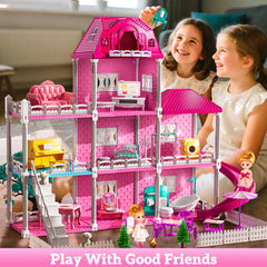 JUKUDAHU Villa Playset seven-rooms layout showcases bright spaces for creative scenarios.