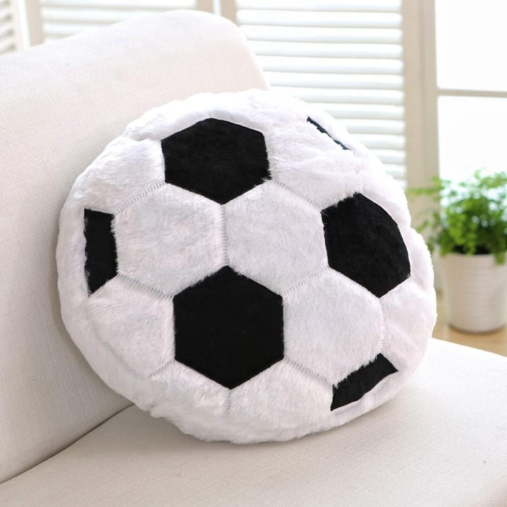 JULAN 14 inch fluffy soccer ball pillow for cozy decor and soft play