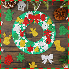JULBEAR elk and snowflake foam stickers for seasonal wall and window decor