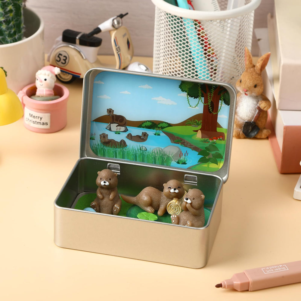 JULEASEL blue fish pair enhances playful diorama details and color.