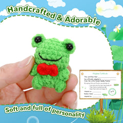 JULEASEL handcrafted green frog with fine details for a serene desk display.