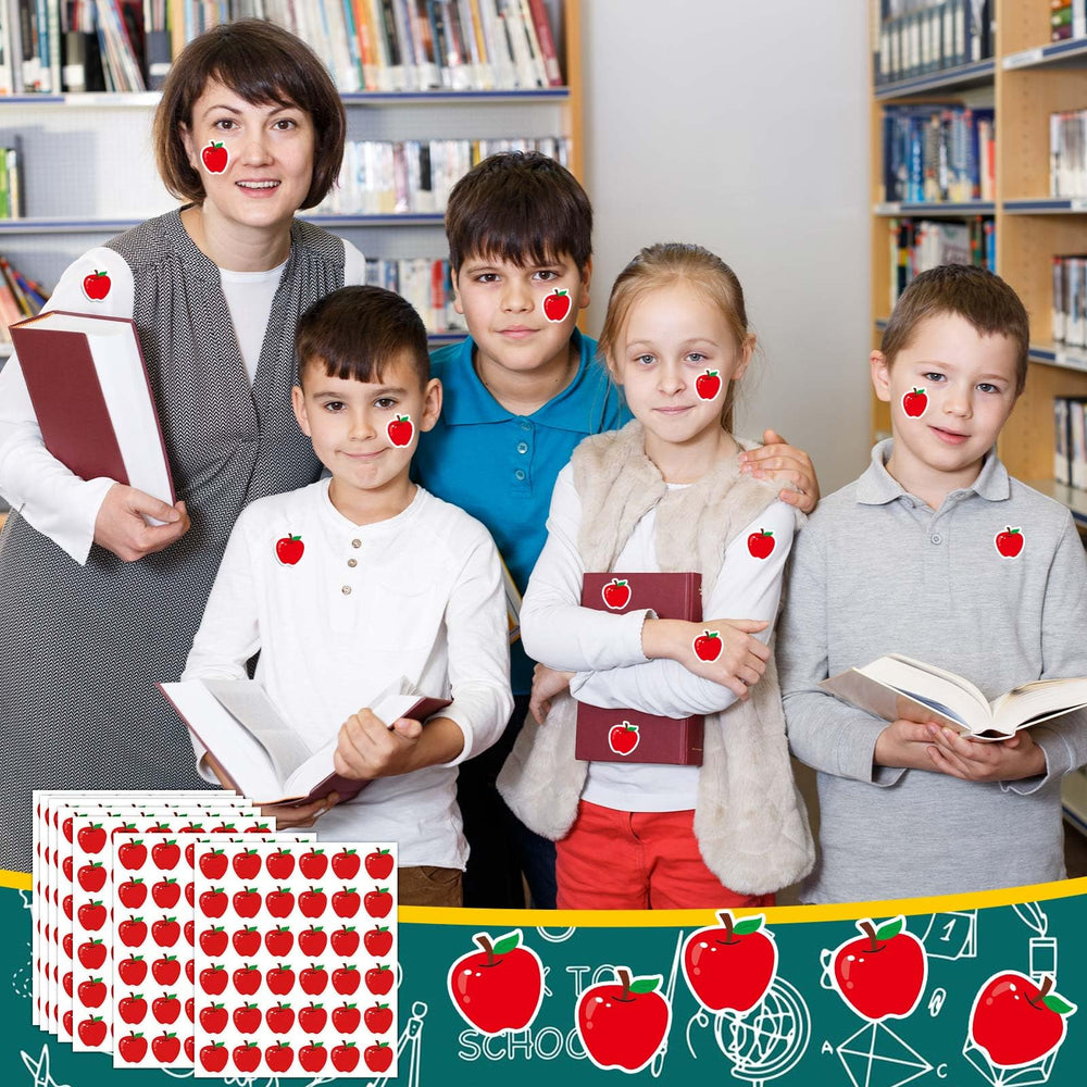 JULMELON back-to-school stickers—colorful apples for readiness and effort.
