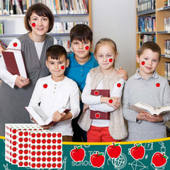 JULMELON back-to-school stickers—colorful apples for readiness and effort.