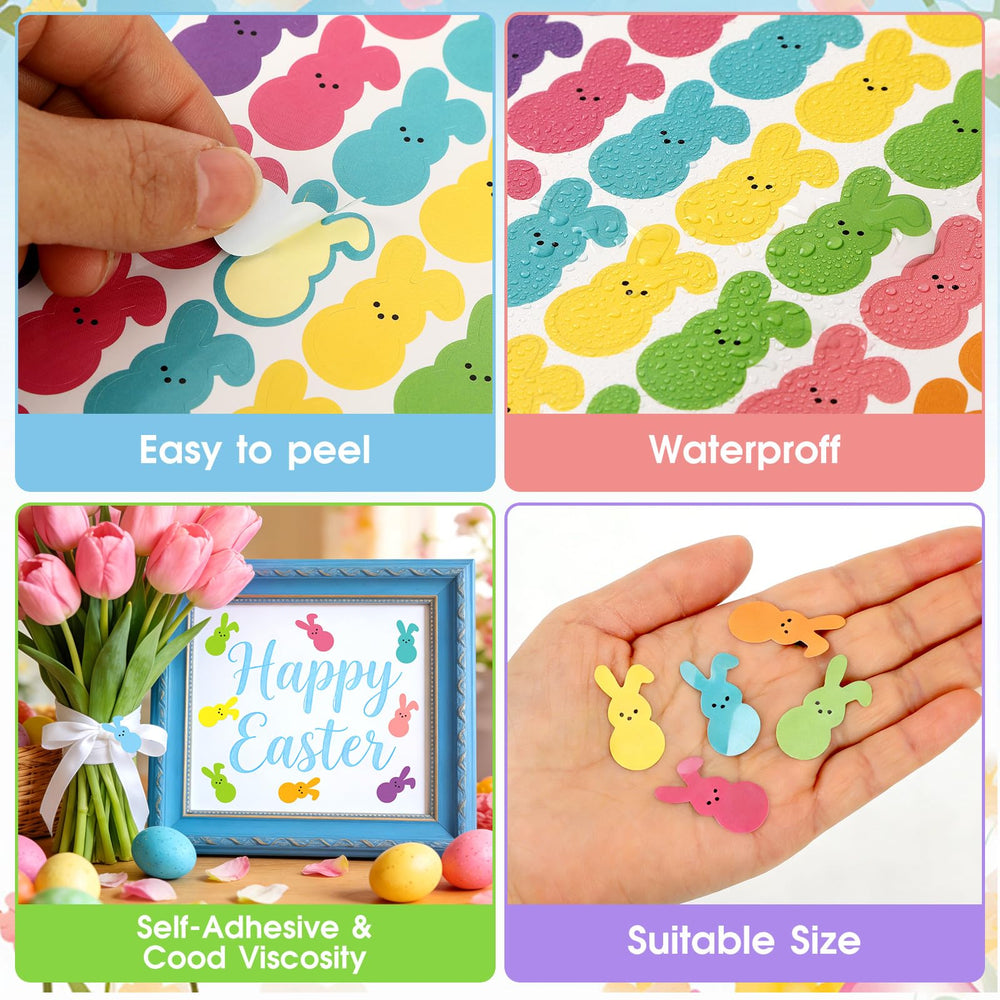JULMELON bunny stickers ideal for decorating candies, cupcakes, and gifts.