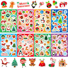 JULMELON Christmas stickers set with Santa, snowman, and tree designs for kids' crafts.