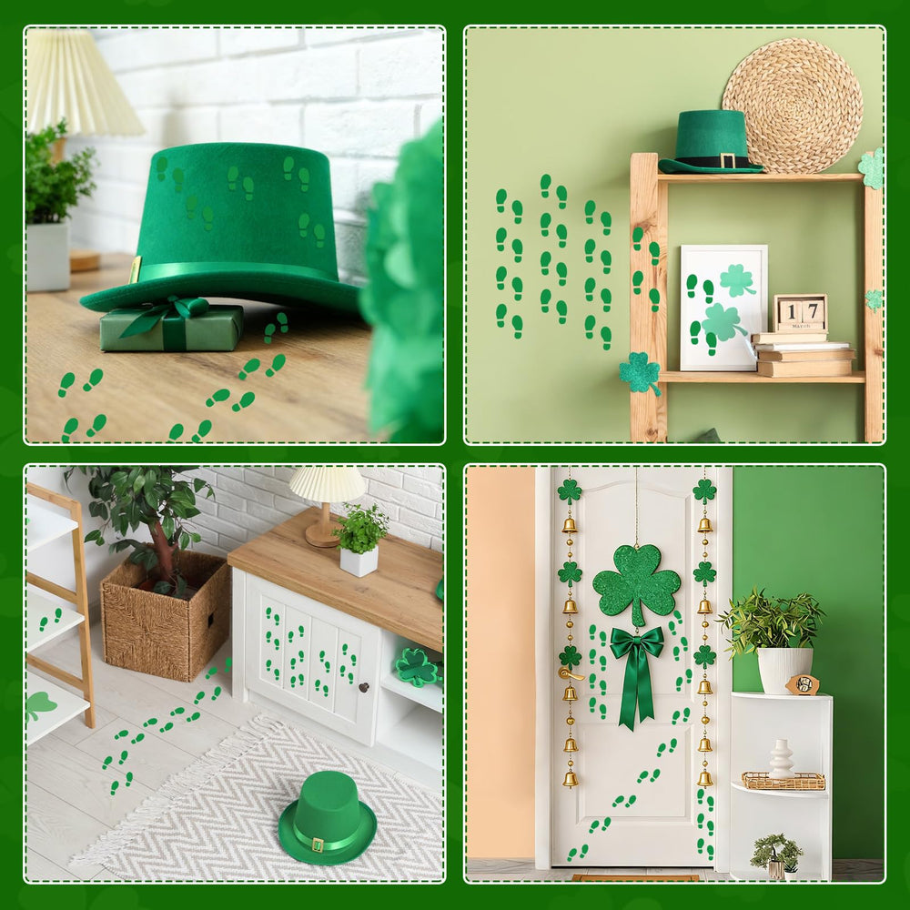 JULMELON kids crafts with St Patrick's Day leprechaun footprints