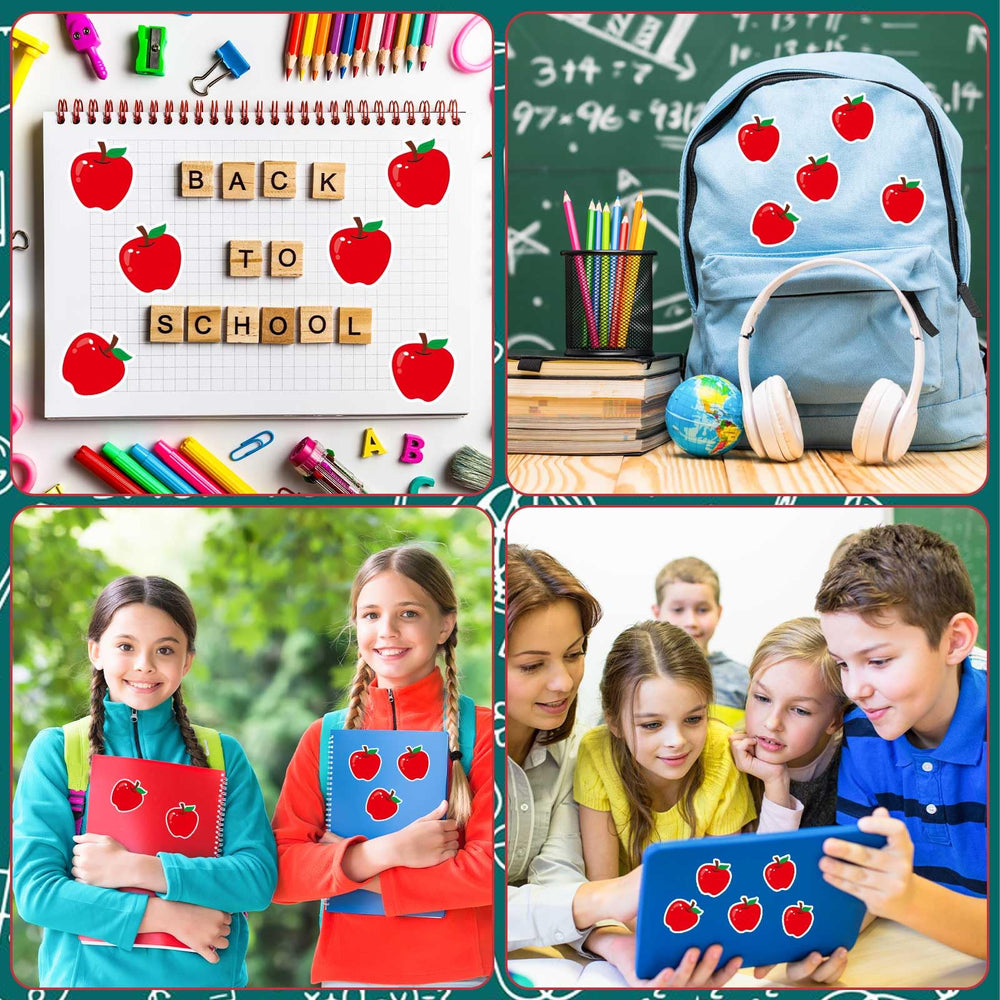 JULMELON scrapbooks and crafts—apple stickers add charm to pages.