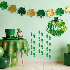 JULMELON St Patrick's Day decor ideas using leprechaun footprints